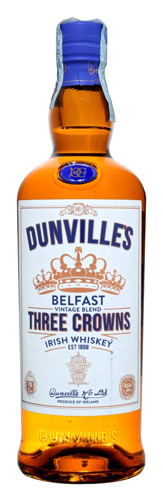 IRISH WHISKEY DUNVILLE'S THREE CROWNS